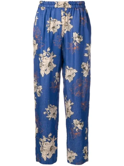 Antonelli Floral Print Trousers In Blue