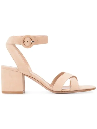 Gianvito Rossi Chunky Heel Sandals In Neutrals