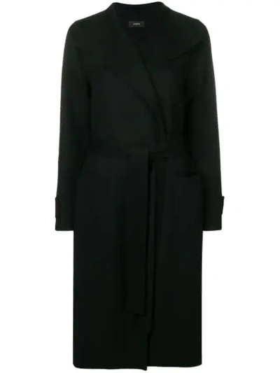 Joseph Cenda Belted Wool And Cashmere-blend Coat In Black