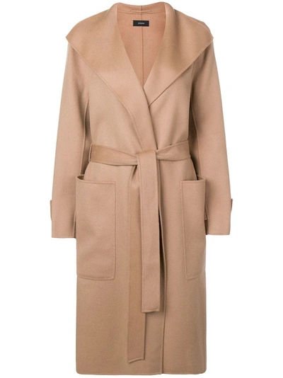 Joseph Belted Robe Coat - Neutrals In Neutrals