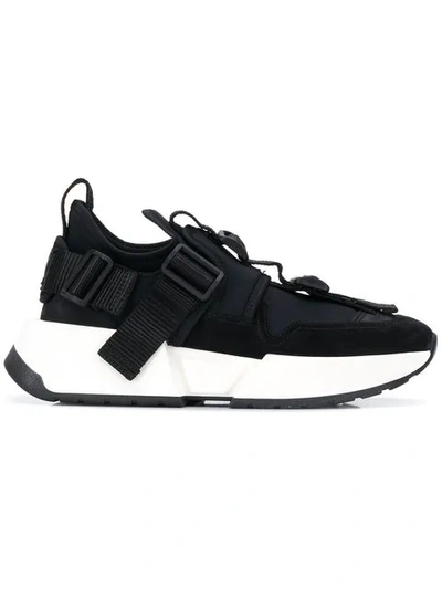 Mm6 Maison Margiela Buckle Sneakers In Black