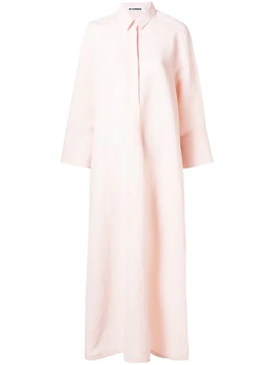Jil Sander Oversized Shirt Dress In Light/pastel Pink