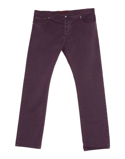 Isaia Casual Pants In Mauve