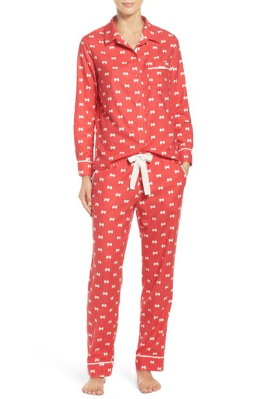 Kate Spade Flannel Pajamas In Bow Tie Mini Geranium | ModeSens