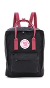 Fjall Raven Kånken Water Resistant Backpack In Black/ox Red