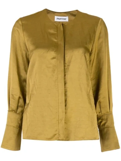 Partow Concealed Front Blouse In Gold