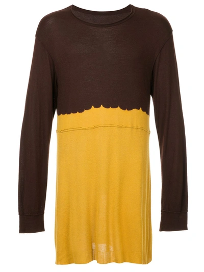 Pre-owned Comme Des Garçons Two-tone Knitted Top In Brown
