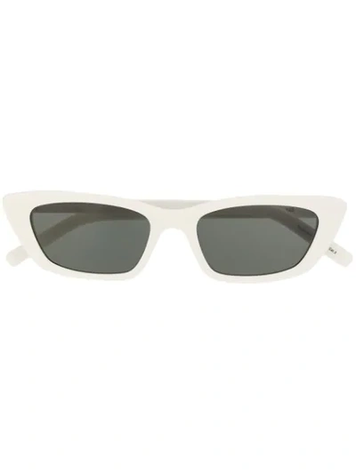 Saint Laurent Retro Mass Sunglasses In White