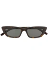 Saint Laurent Retro Mass Slim Sunglasses In 棕色