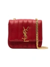 Saint Laurent Red Vicky Quilted Leather Clutch Bag