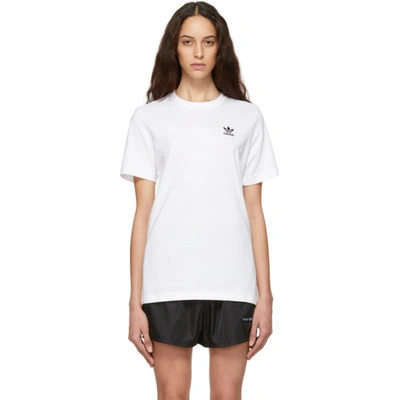 Adidas Originals Essential Mini Logo T-shirt In White | ModeSens