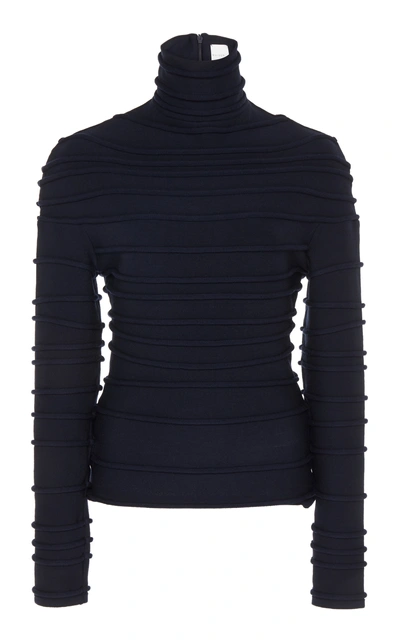 Maison Rabih Kayrouz Wool Knit Turtleneck Sweater In Blue