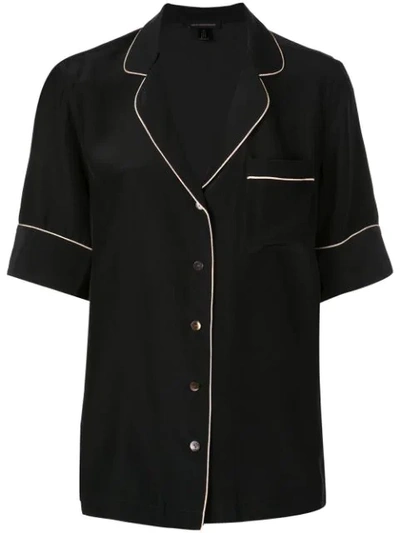 Kiki De Montparnasse Button Down Pyjama Shirt In Black