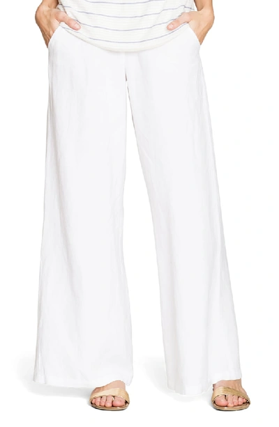 Nic + Zoe Plus Size Refreshed Wide-leg Linen Pants In Paper White