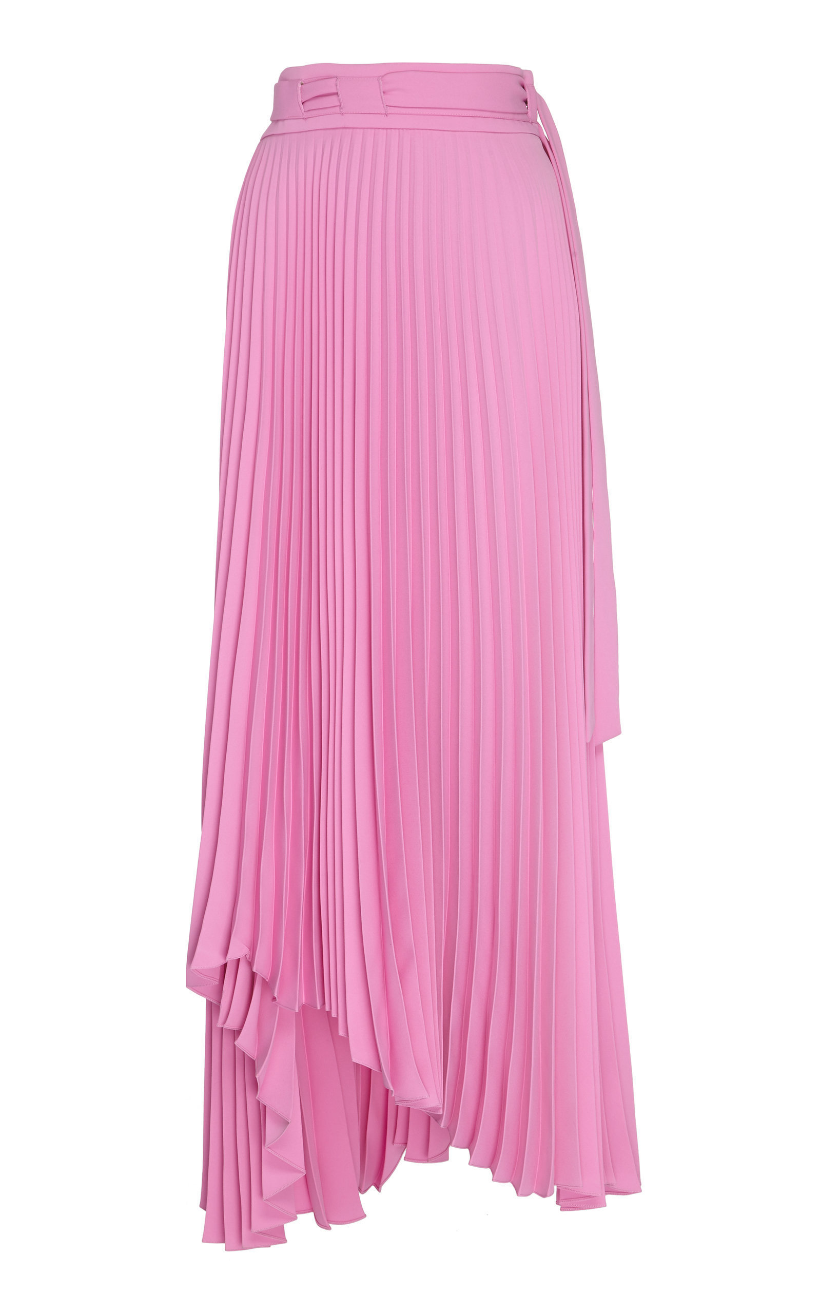 A.w.a.k.e. Pleated Asymmetric Midi Skirt In Pink | ModeSens