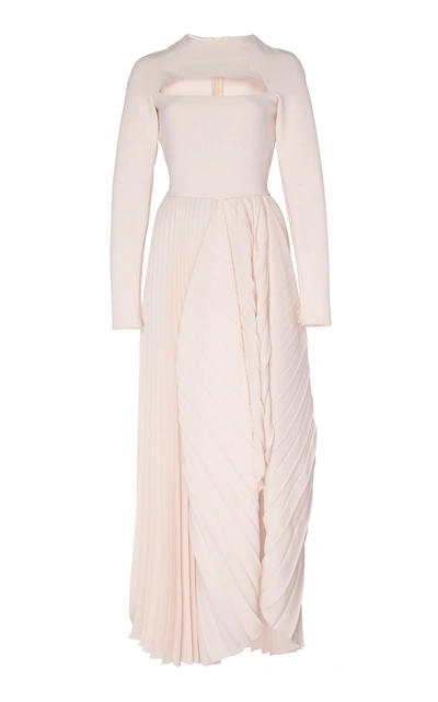 A.w.a.k.e. Pleated Cutout Dress In Pink