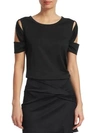 Helmut Lang Cutout Cotton-blend Tee In Black