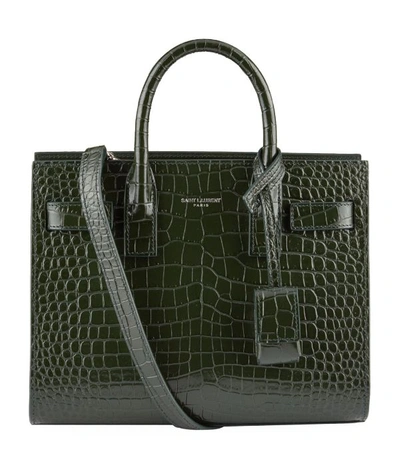 Saint Laurent Nano Sac De Jour Croc-embossed Tote Bag