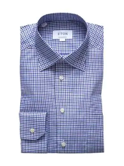 Eton Contemporary-fit Tattersall Check Shirt In Blue