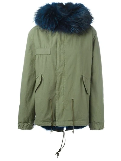 Mr & Mrs Italy Trimmed Hood Short Parka In Green