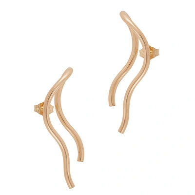 Annika Inez Wavy Small 14ct Gold-filled Drop Earrings