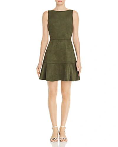 Aqua Sleeveless Faux-suede Dress - 100% Exclusive In Olive