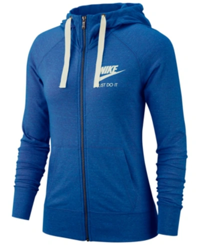 Nike Gym Vintage Full-zip Hoodie In Indigo Force