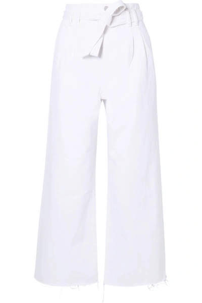 J Brand Belted High-rise Wide-leg Jeans In White