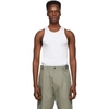 Helmut Lang Logo-embroidered Cotton-jersey Tank Top In White