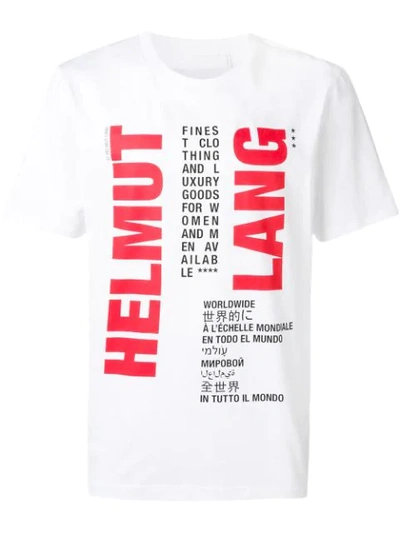 Helmut Lang Men's Worldwide Logo Graphic T-shirt In White