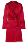 La Perla Silk-satin Robe In Claret