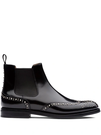 Church's Ketsby Met Studded Glossed-leather Chelsea Boots In Black