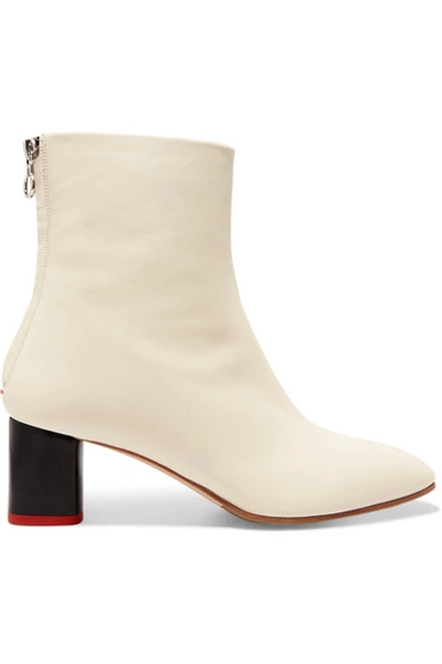 Aeyde Florence Leather Ankle Boots In White