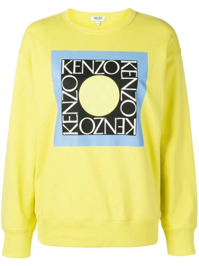 Kenzo Comfort Printed Cotton-jersey Sweater In Yellow