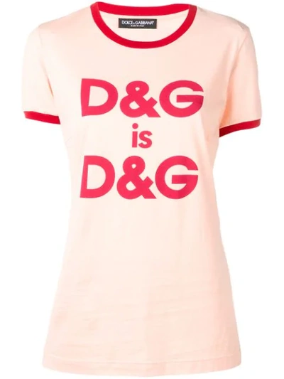 Dolce & Gabbana Printed Cotton-jersey T-shirt In Pink