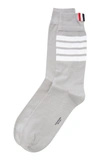Thom Browne Mid-calf Striped Socks In Light Grey