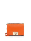 Furla Mini Mimi Leather Crossbody Bag In Orange