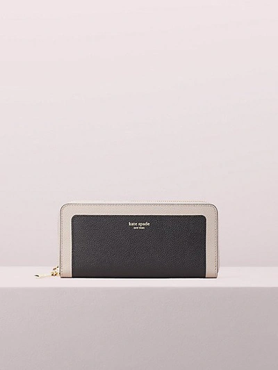 Kate Spade Margaux Slim Continental Wallet In Black/warm Taupe