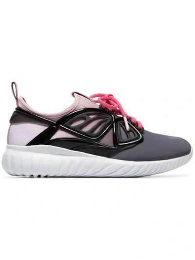 Sophia Webster Pink Fly Butterfly Embellished Leather Sneakers In Pink/ Black