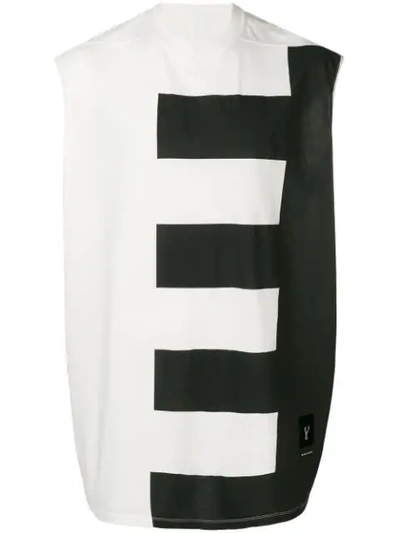 Rick Owens Drkshdw Abstract-print Cotton-jersey Tank Top In White
