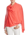 Echo Luxe Asymmetric Poncho In Coral