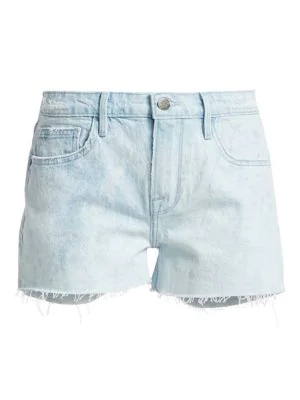 Frame Le Grand Garcon High Waist Cutoff Denim Shorts In Cloud | ModeSens