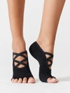 Toesox Elle Half Toe Gripper Socks In Black