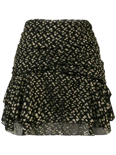 Saint Laurent Fil Coupé Silk-blend Miniskirt In Black