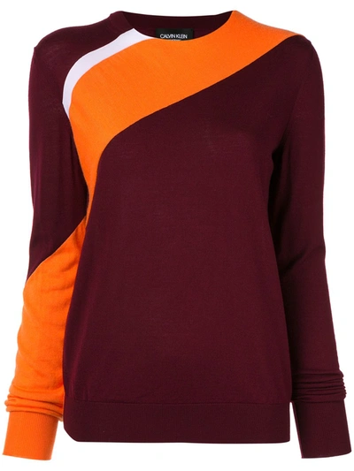 Calvin Klein 205w39nyc Two-tone Jumper In Red