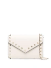 Valentino Garavani Neutral Rockstud Leather Cross Body Bag In Neutrals