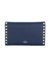 Valentino Garavani Rockstud Chain Wallet In Blue