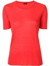 Joseph Shortsleeved Knit Top In Red