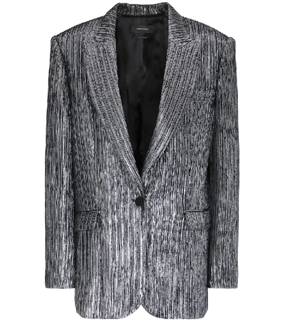 Isabel Marant Datja Metallic Silk-blend Blazer In Silver