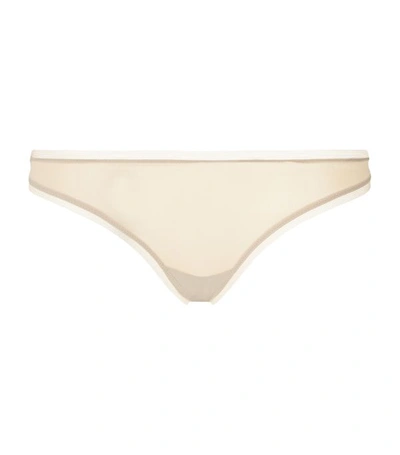 Calvin Klein Invisibles Thong In Light Caramel/white
